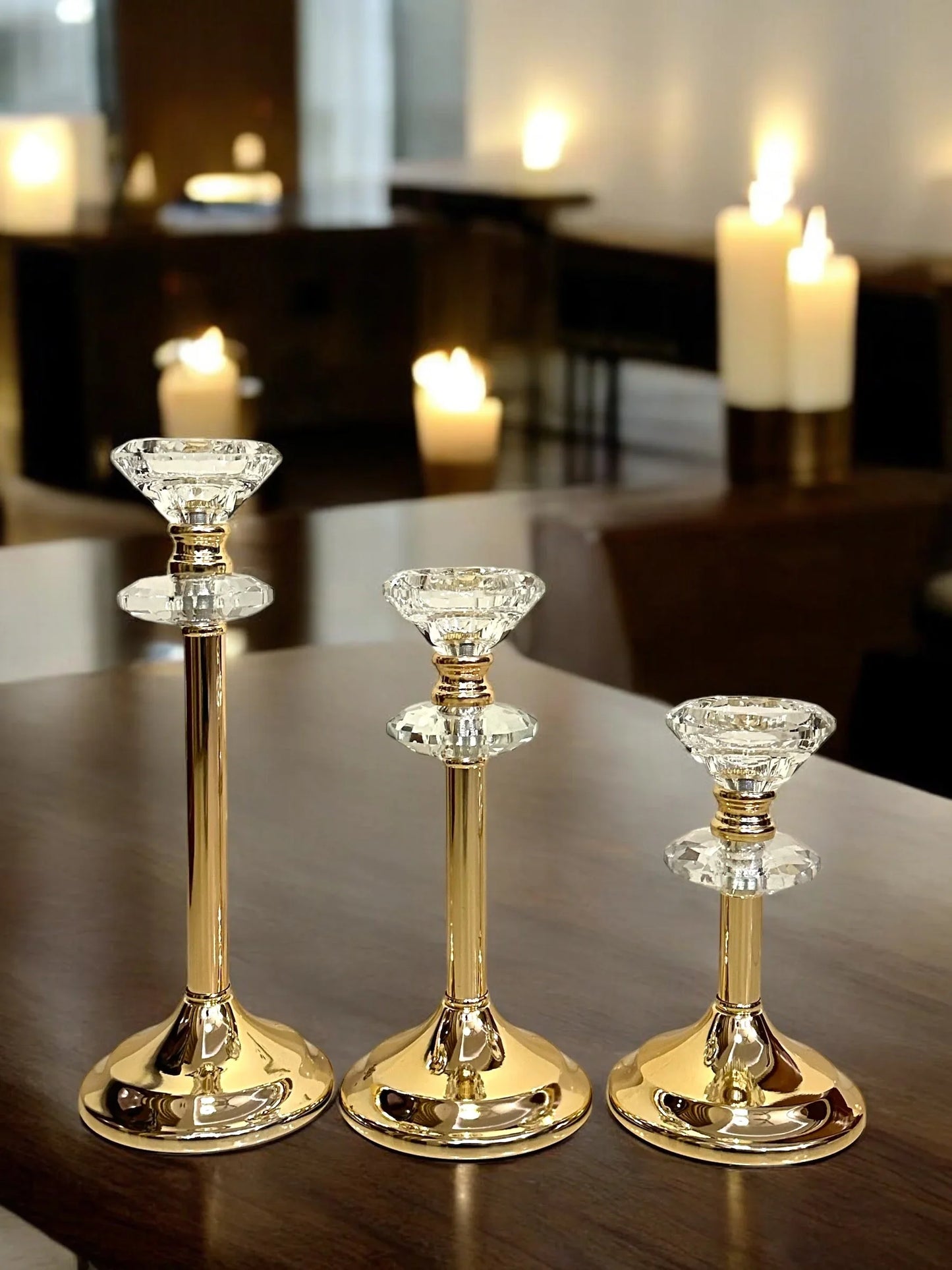 METAL CANDLE HOLDER 3-P SET