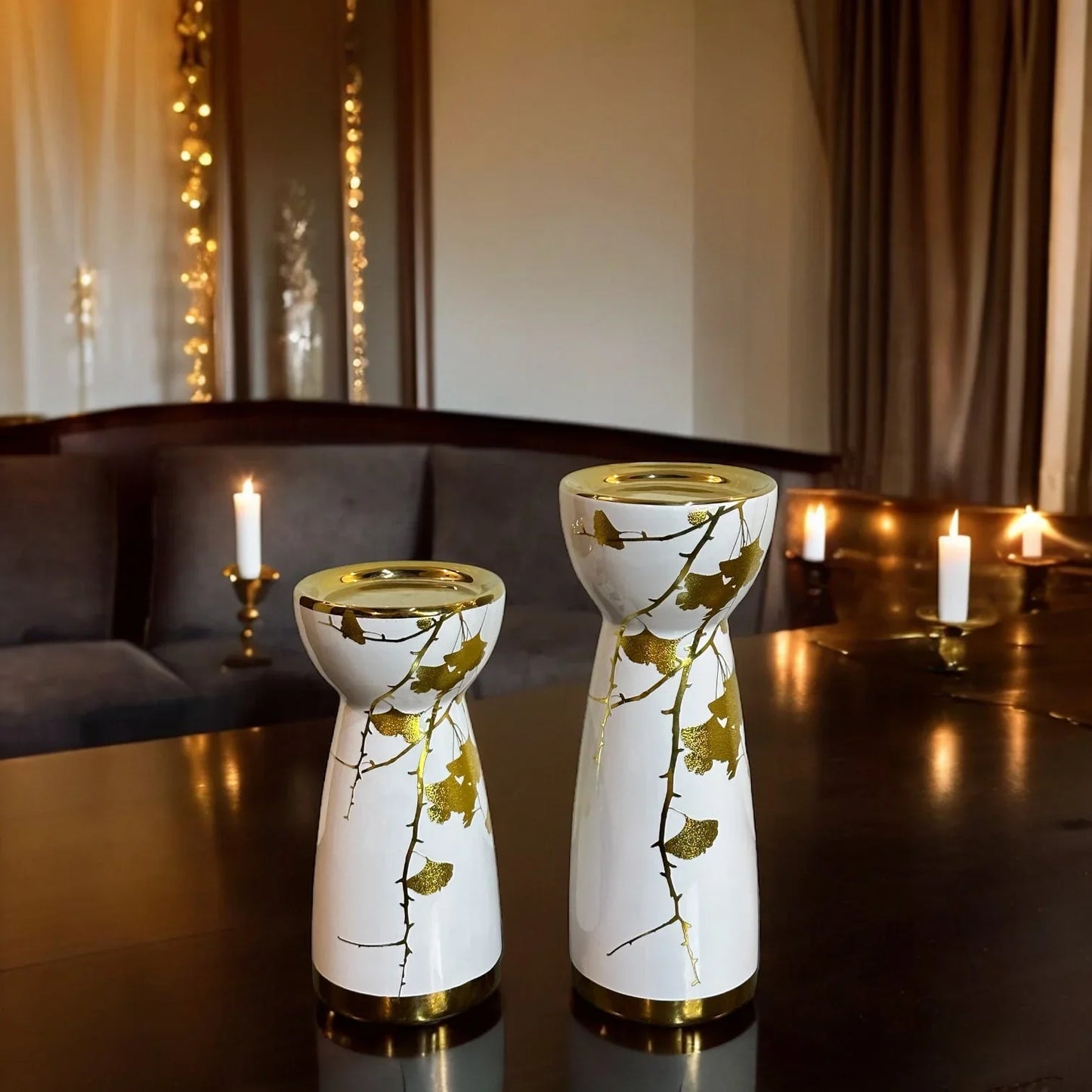 CERAMIC CANDLE STAND SET