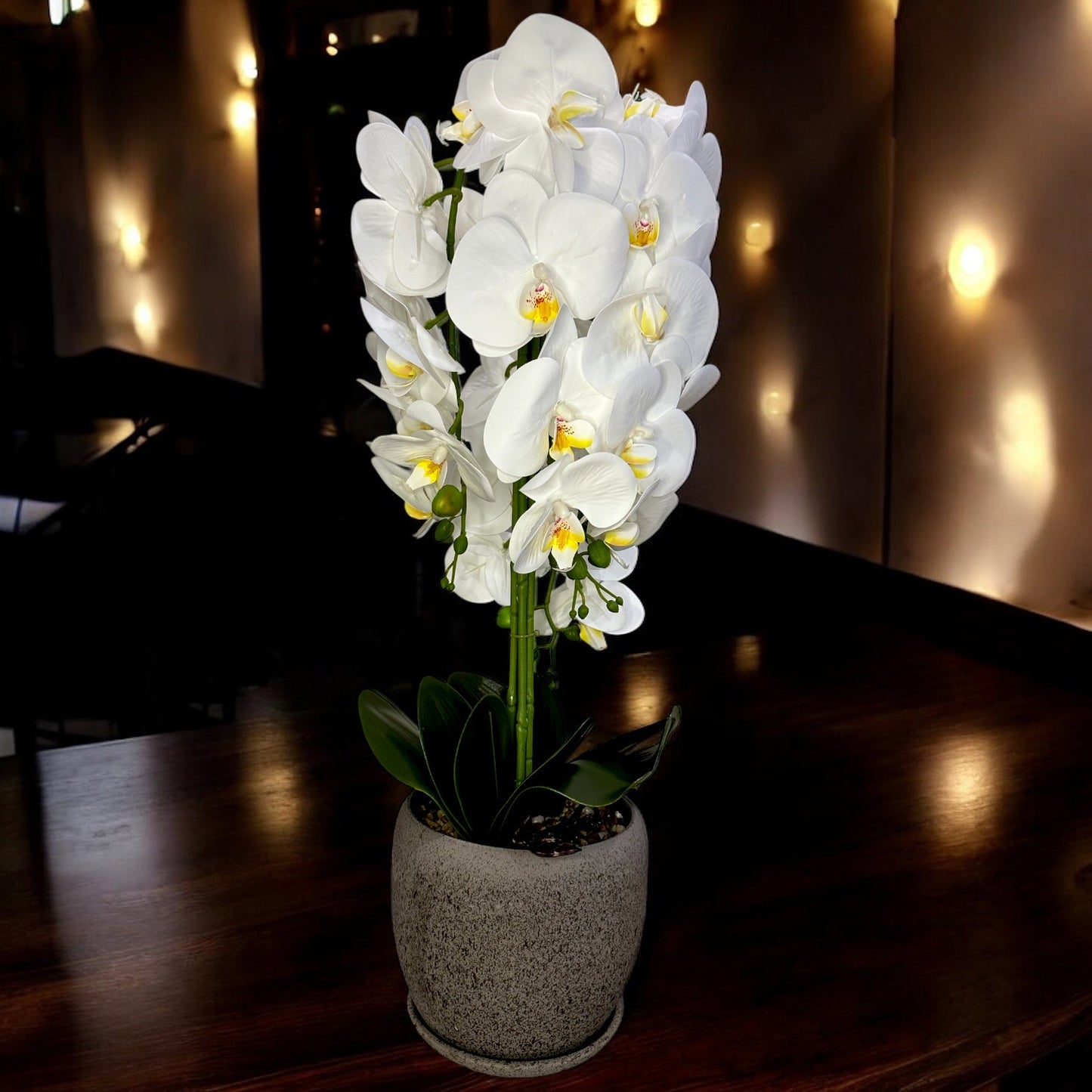 ORCHARD FLOWER WITH MARBLE POT