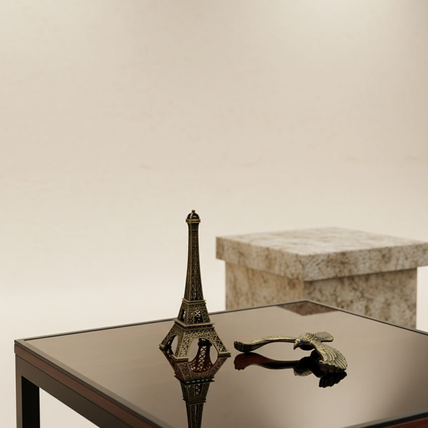 Elegant Eiffel Tower & Bird Sculpture