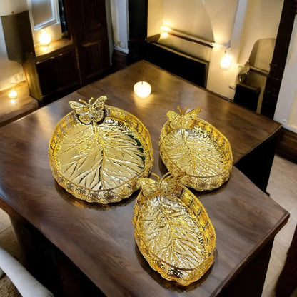 BUTTERFLY PLATERS 3 PC SET