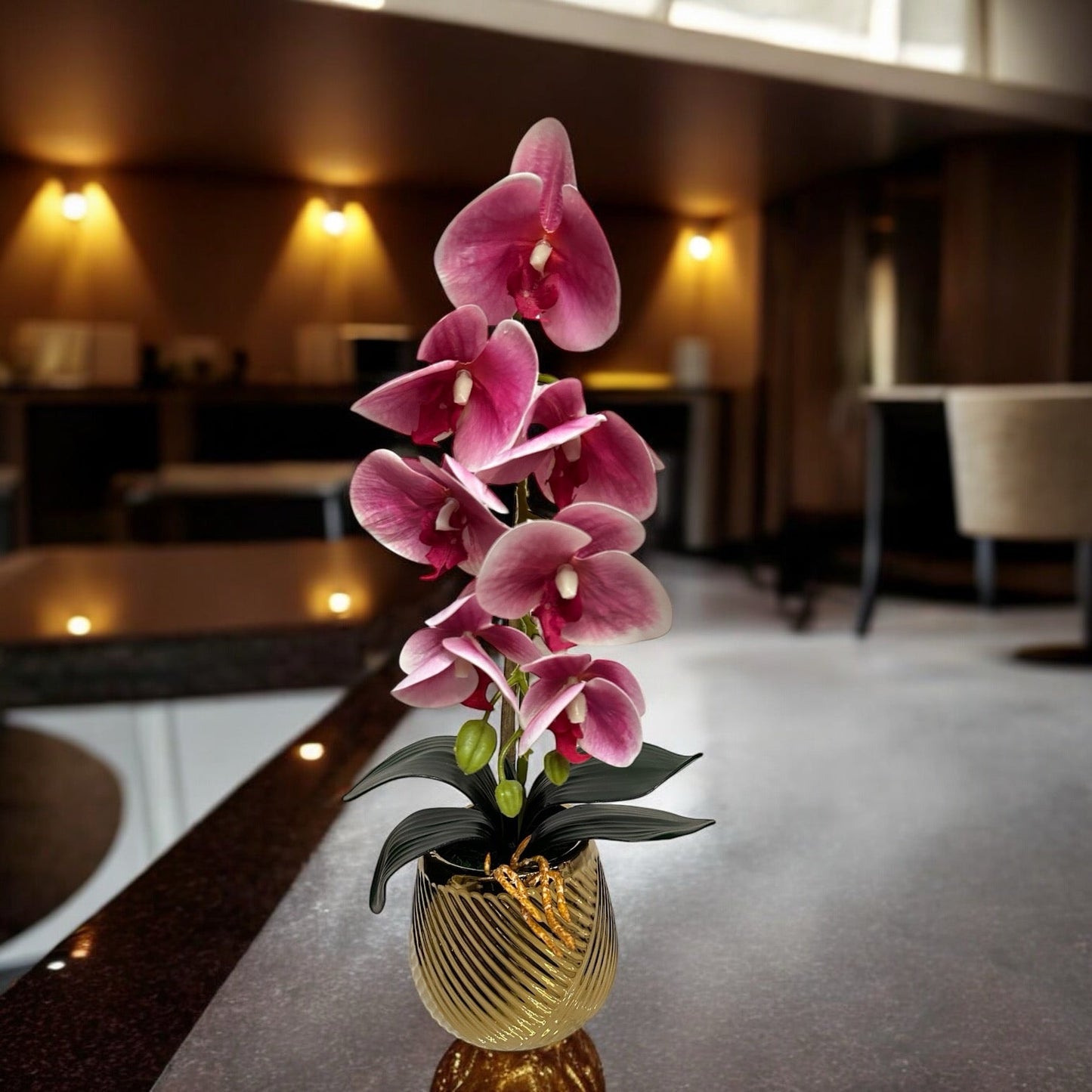 ORCHARD FLOWER WITH GOLDEN POT