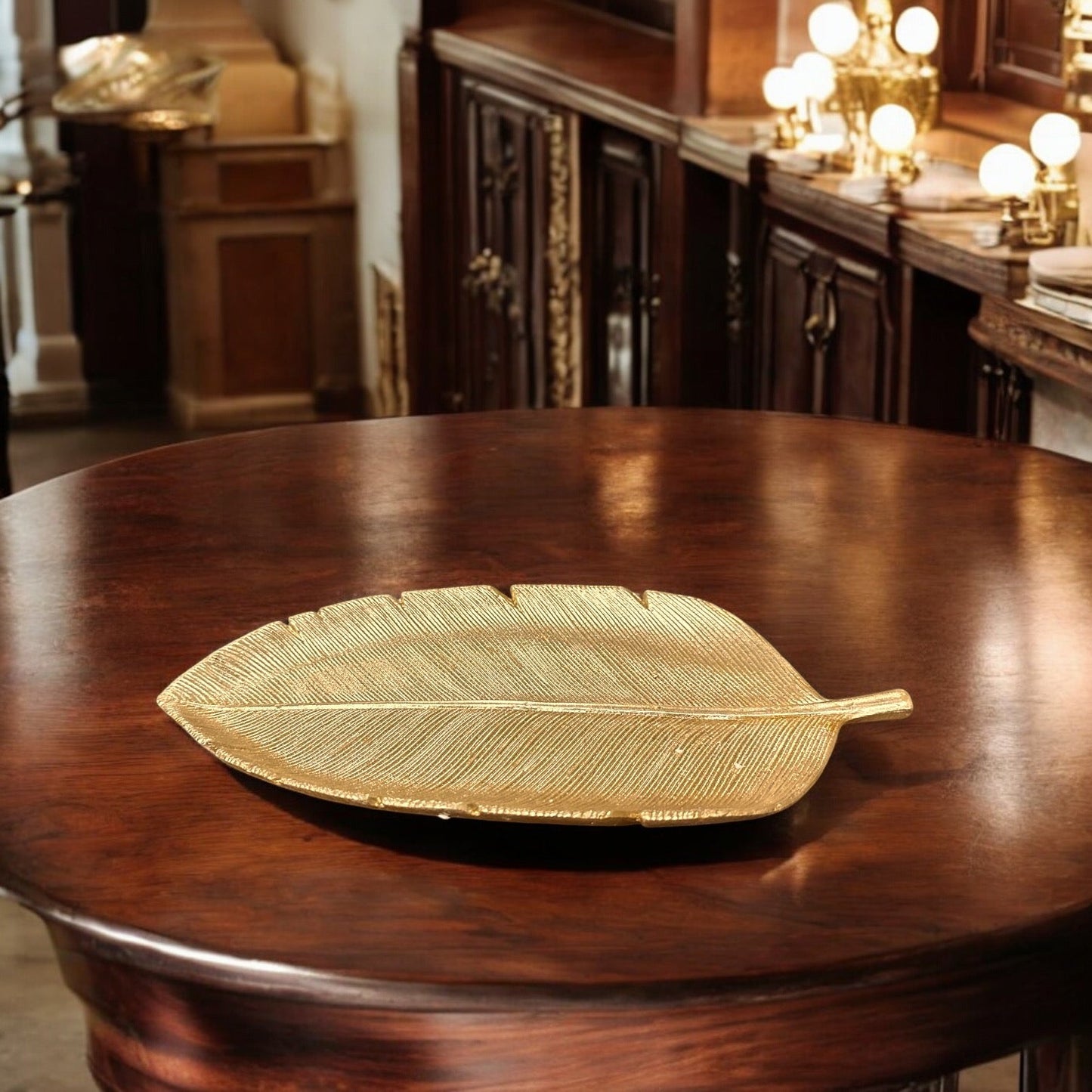 RESIN GOLDEN LEAF TRAY (S)