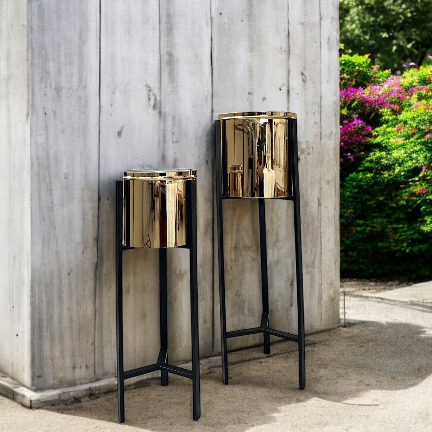 METAL GOLDEN PLANTER 2-P SET