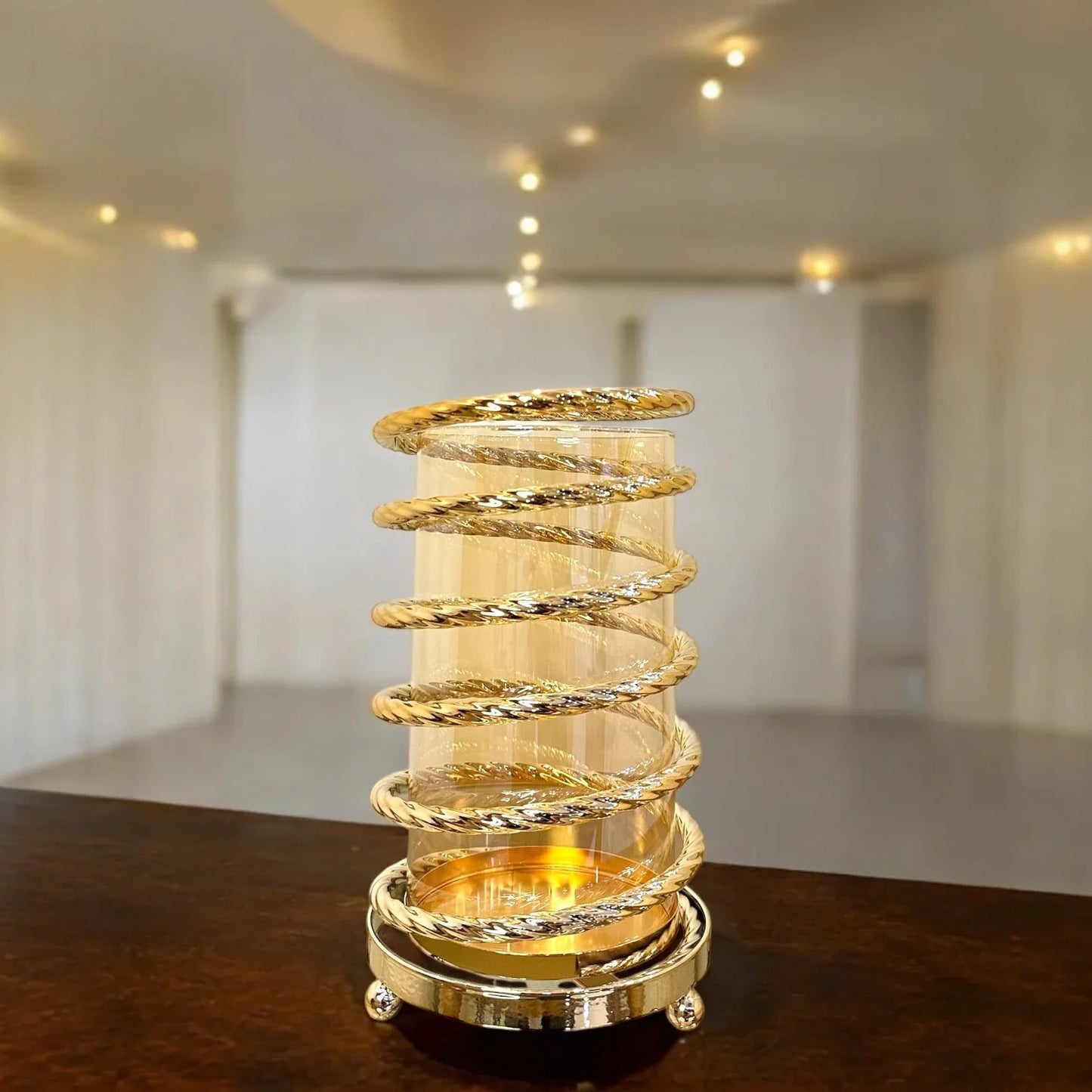 SPIRAL METAL CANDLE HOLDER