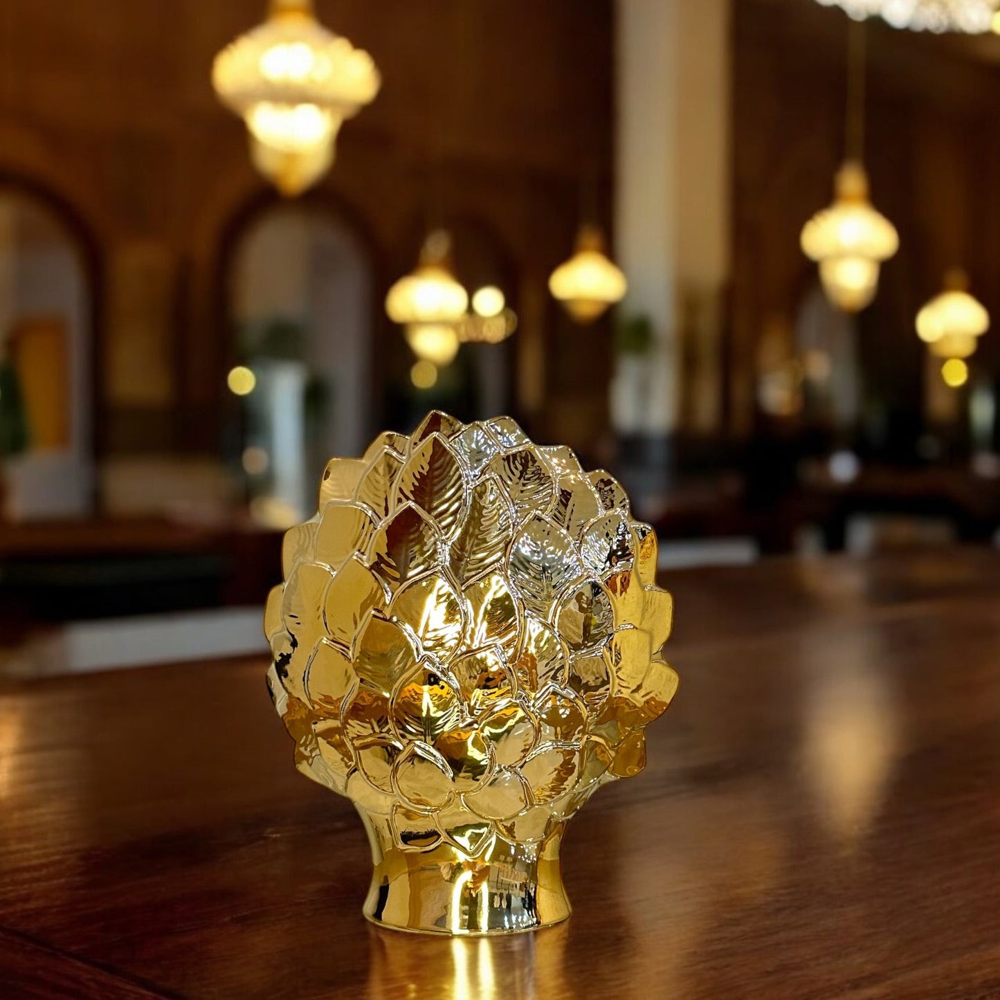 Golden Leaf Vase Set