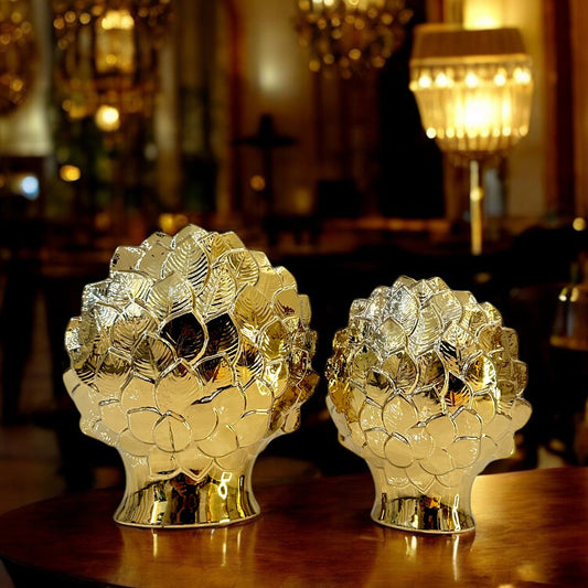 Golden Leaf Vase Set