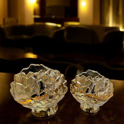 Golden Leaf Vase Set