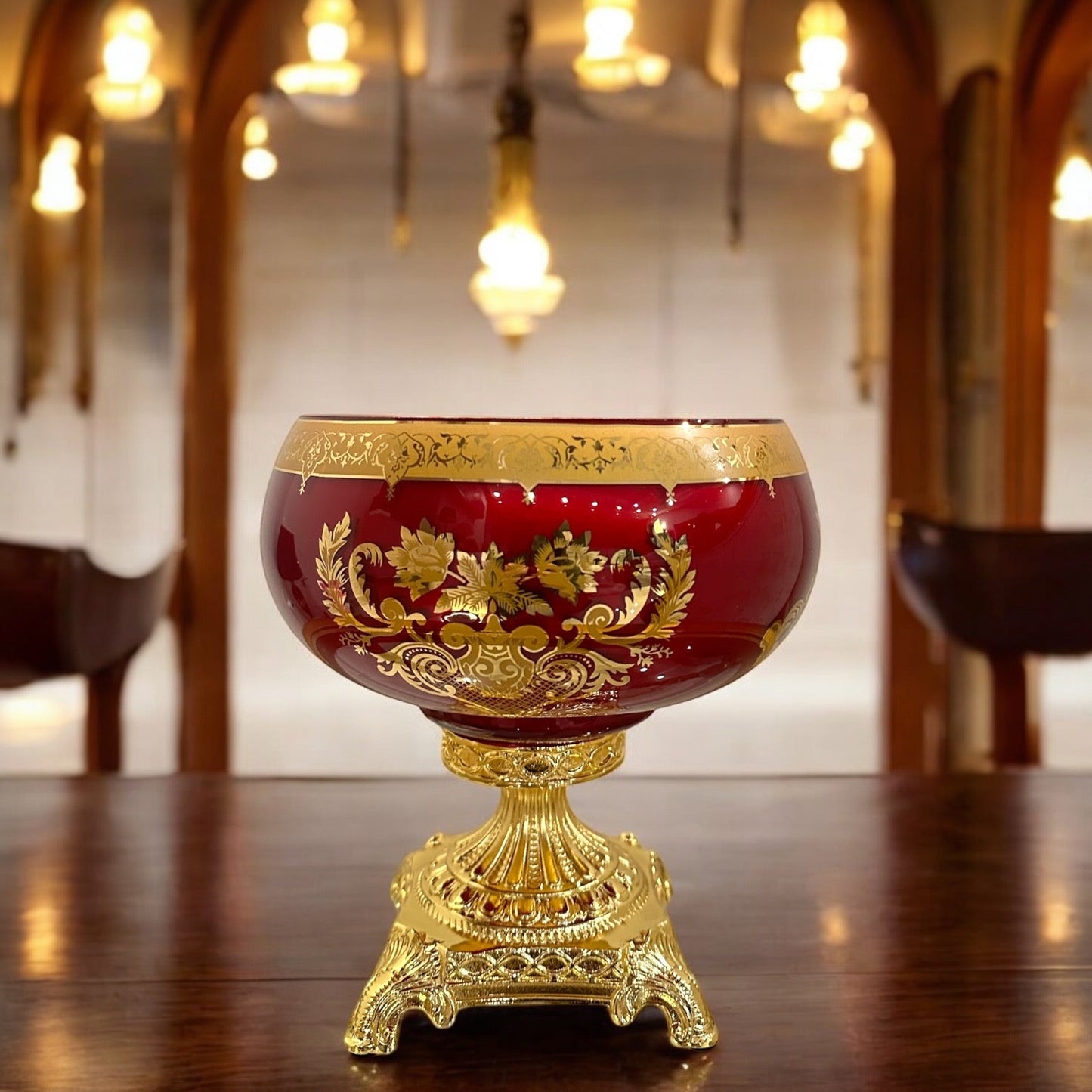 MAJESTIC RED AND GOLD CENTREPIECE