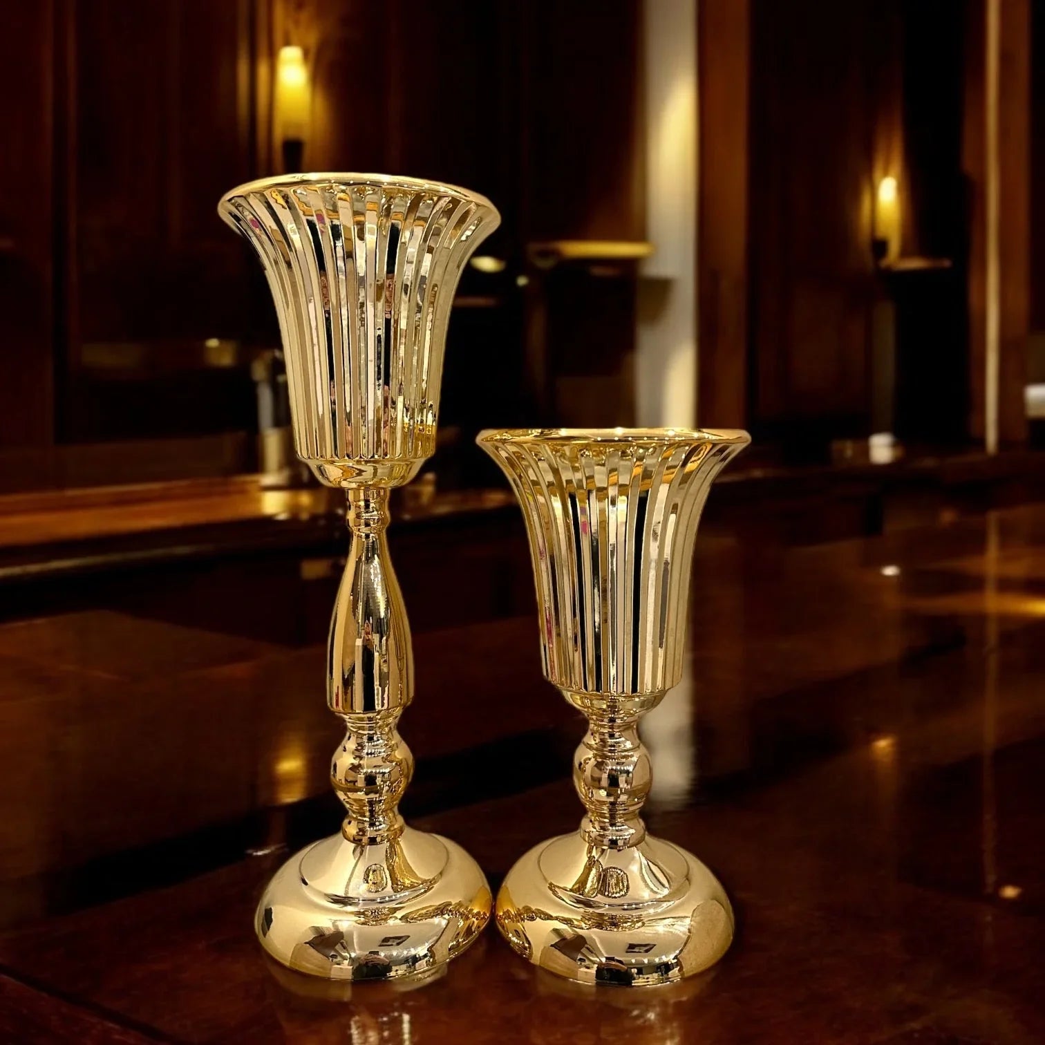 METAL GOLDEN CANDLE HOLDERS