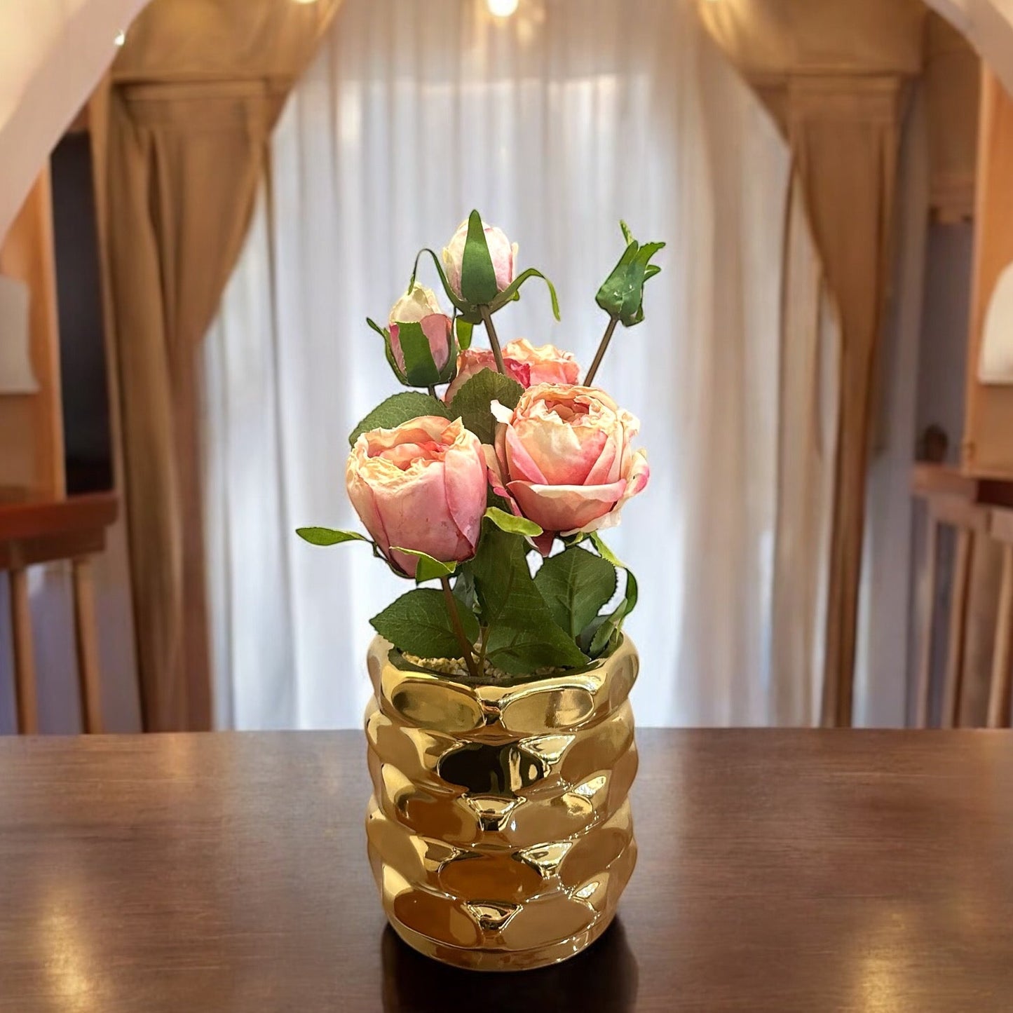 FLOWER WITH GOLDEN POT