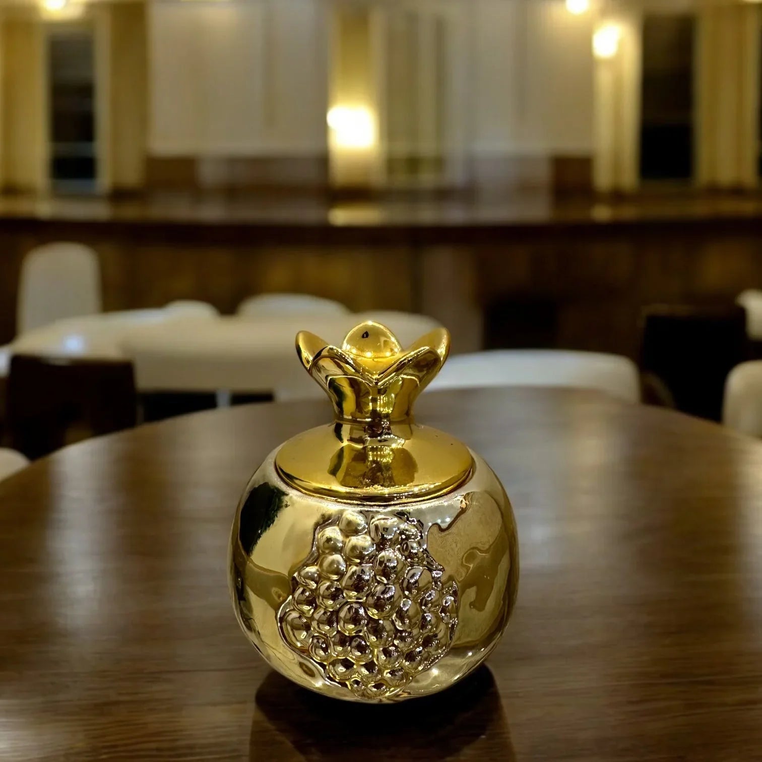 CERAMIC POMEGRANATE CANDY JAR