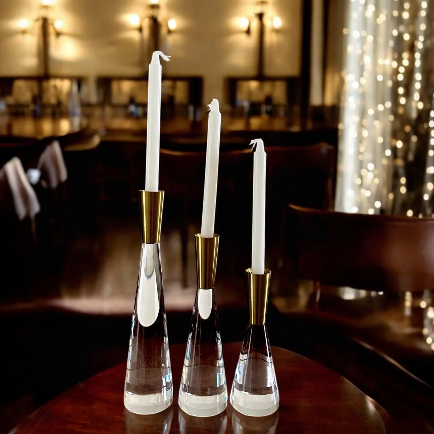 CRYSTAL CANDLEHOLDERS 3-P SET