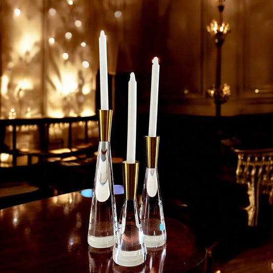 CRYSTAL CANDLEHOLDERS 3-P SET